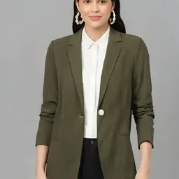 cadmon Women Solid Single Breasted Formal Blazer-picture-14
