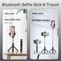 menaso Bluetooth selfie stick 3in1 wireless remote access and extendable tripod stand Bluetooth Selfie Stick image 2