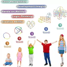 ellen Education Straw Assembly building block Set for Boys and Girls|100 Piece set image 2