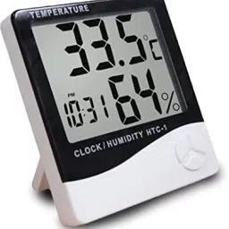 Dr care HTC-1 Room Thermometer Digital LCD With Table Wall Clock Features Thermometer Humidity Thermometer-34