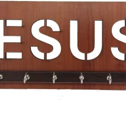 Christian wooden Key holder with 7 Hooks Home decore Wood Key Holder-image-72