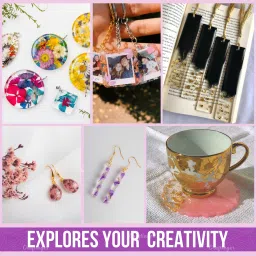 craftinger All in One Kit with 200gm Resin for Pendant Earring Keychain & Coaster image 4
