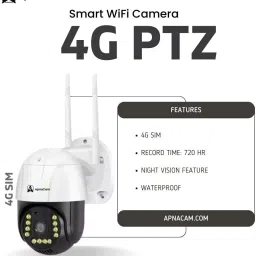 ApnaCam 4G Sim Support Live Monitoring, Two-Way Audio Color Night Vision, 360° Rotation Security Camera image 2