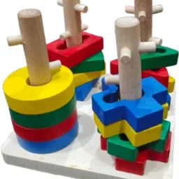 ele mart Wooden Shape Sorting Puzzle Toy image 3