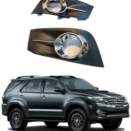 Fog Light Bezel/Cover With Chrome For Fortuner 2012-2015 Set of 2Pcs(L+R) Chrome Toyota Fortuner Front Garnish-5