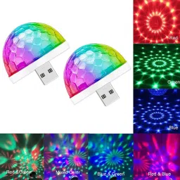 moozmob Pack of 2 Multicolor Mini Disco Projection Light LED Disco Bulb for Home Party Single Disco Ball image 2