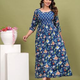 Printed Pure Cotton Stitched Anarkali Gown-image-45