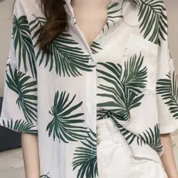 Women Regular Fit Printed Spread Collar Casual Shirt-image-3