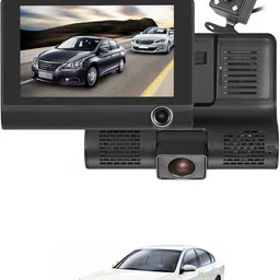 ayw 170 Degree/3 Lens G-Sensor 4Inch 3 Way DVR Video Recorder For Car Black LCD-picture-8
