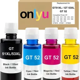 OnlyU GT51XL/53XL and GT 52 Refill Ink for HP Inktank + Smart Tank Printer Black + Tri Color Combo Pack Ink Bottle-picture-28