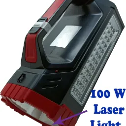 mitsales 2 Km Long Range Light With 100 W Laser Light ,Dual Modes Function With 36 Big SMD As Side Light For Super Brightness & Jumbo Size With Strong ABS Plastic Body With AC Wire For Charging Function 10 hrs Torch Emergency Light image 4