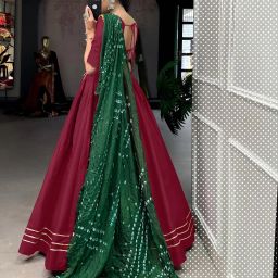 Self Design Semi Stitched Lehenga Choli-image-22