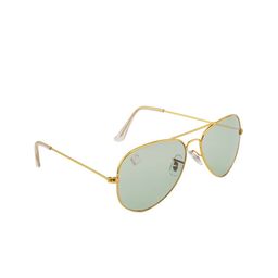 Clark N Palmer Unisex Green Lens & Gold-Toned Aviator Sunglasses with UV Protected Lens-46