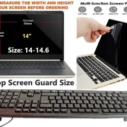ANJO KeyboardWirelesMouse-WPad-Hub-Clnr-2n1OTG-Ext-LED-Skin-14.6iScrn&KeyGuard&Sleeve Combo Set image 2