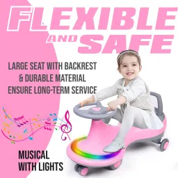 Musical Front Lights with Backrest Superior Quality Smooth Wheels Rideons & Wagons Non Battery Operated Ride On-12