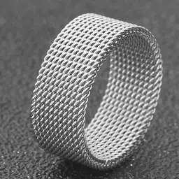 MEENAZ Men Silver-Plated Chain Designed Stainless Steel Finger Ring-image-90