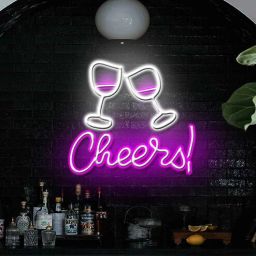 sifty creative Cheers (W 12 x H 12) Acyrlic & Silicone LED Neon Light (Blue & Pink)-picture-26