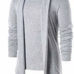 Men Jacket Style Full Sleeve Grey Shrug-image-19