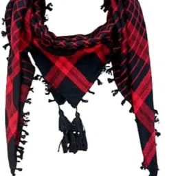 Checkered Polycotton Men Red, Black Fancy Scarf, Scarf, Stole-picture-14