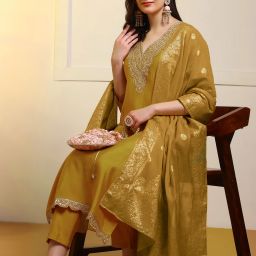 Embroidered Kurta, Salwar & Dupatta Set-picture-18