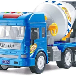 Frictionl Powered Cement Mixer Toy Construction Truck 2IN1 Barrel-12