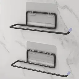 Self Adhesive Toilet Paper Stand/Tissue roll Hanger for Bathroom (Pack of 2) Iron Toilet Paper Holder-image-48