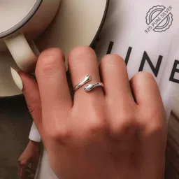 Pure 925 Silver Hug Ring (Free Size) for Women and Girls | Best for the Gift | Sterling Silver Rhodium Plated Ring-image-41