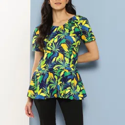 Aarika Womens Sports Wear Green-Black Colour Leaf Print Nylon Swim Suit Printed Women Swim-dress Multicolor Swimsuit-image-8