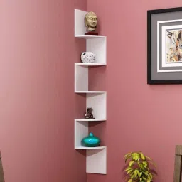 Corner Zig-Zag Engineered Wood Open Book Shelf-14