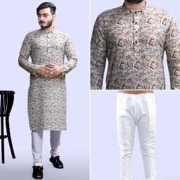 Men Cotton Blend Kurta Pyjama Set-image-51