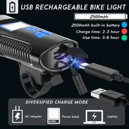 udee Bicycle Lights 3 in 1 Waterproof Front Light with Horn Cycle Computer LED Front Light image 4