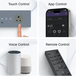 iotics Smart Touch Switch for 3 Light, 1 Fan, 1 Plug, Remote, Mobile App, Alexa, Google Smart Switch image 2