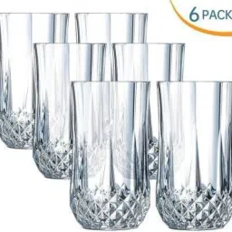 (Pack of 6) Pack of 6) Drinking Glasses Set of 6- 12.5 CM Highball Glasses Crystal Glass Tumblers for Water, Juice, Beer, Wine, Cocktails, Whiskey Glass Set (300 ml, Glass) Glass Set Water/Juice Glass-image-88