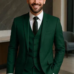 plus91 Men 3 Piece Suit Solid Suit-picture-40