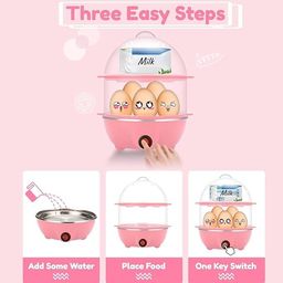 madhuram enterprise Multifunction Electric 2 Layer 14 Egg Boiler Cooker & Steamer Automatic Off Double Layer Egg Boiler Cooker Machine Ideal For Kitchen image 3