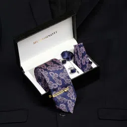 MUTAQINOTI Silk Cufflink & Tie Pin Set-image-86