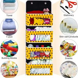 Transparent Window Hanging 4 Shelves Wardrobe Organiser - Pack (Medium, Bige) Accessories Organizer-image-28