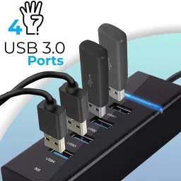 F5 SmartTech 4 Port USB 3.0 Hub with Hi-Speed Data Transfer, LED Indication, Multi Connection USB Adapter image 2
