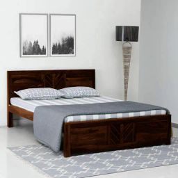 woodsworth from pepperfry Tourconing Sheesham Wood Queen Size Bed In Provincial Teak Finish-picture-33