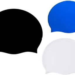 Pack of 3 Swimming Cap Waterproof Silicone Swim Cap for Men, Women, Girl, Boys Swimming Cap-16
