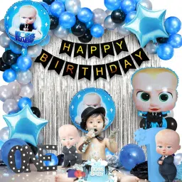 Solid Boss Baby Birthday Decorations Items Kit Combo Set Balloon-image-17