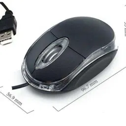 BAMICO Wired USB Optical Mouse with 3 Buttons Wired Ambidextrous Optical Mouse image 3