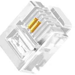 Tech-X 20pcs Telephone Plug 2 Pin RJ11 6P2C Modular Plug Telephone Phone Connector Crystal Head Plug Network Connector (6/2, Telephone Cord Connector Adapter Crimp) Two-core Cable RJ 11 Plug Lan Adapter-30