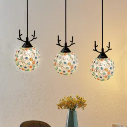 Frosted Glass with Deer Shape Horns Chandelier(Jumar) Hanging Ceiling Light Ceiling Lamp-23