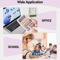hubdk Colorful Calculator,Pink Basic Calculators with Big Buttons Easy to Press Mechanical Switch Calculator Basic Calculator image 5