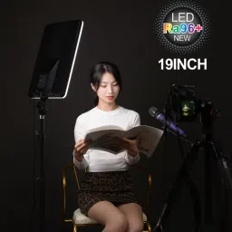 DawnRays 19 inch LED Camera Light with 7ft Tripod Stand & Remote for Studio Photography Flash image 2