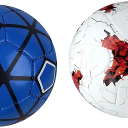 PVC BLUE AND WITHE RED FOOTBALL COMBO Football - Size: 5-image-80