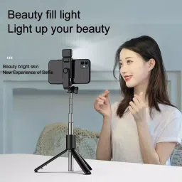 Wanzhow Best Bluetooth Extendable Selfie Stick with led for Making Tik-tok, YouTube vlog Monopod, Tripod, Tripod Bracket, Tripod Kit image 3