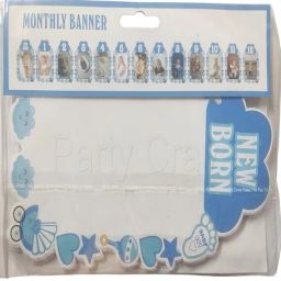 Baby's Monthly Celebration Paper Banner Kit with Ribbon Roll 4 inch DECORATION ITEMS-image-93