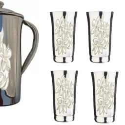 VPSK S.S Jug with lid and Glass Set (glass- 6 Pieces, Jug- 2 Ltr) Jug Glass Set-image-58